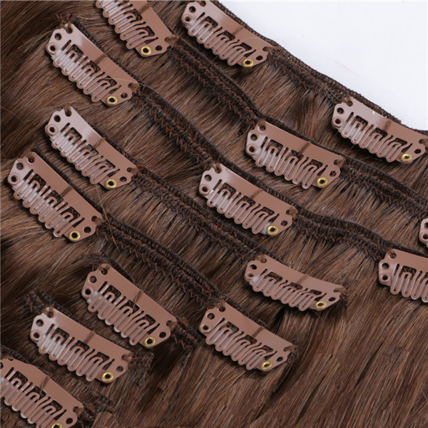 Colorful red clip in human hair extensions XS60